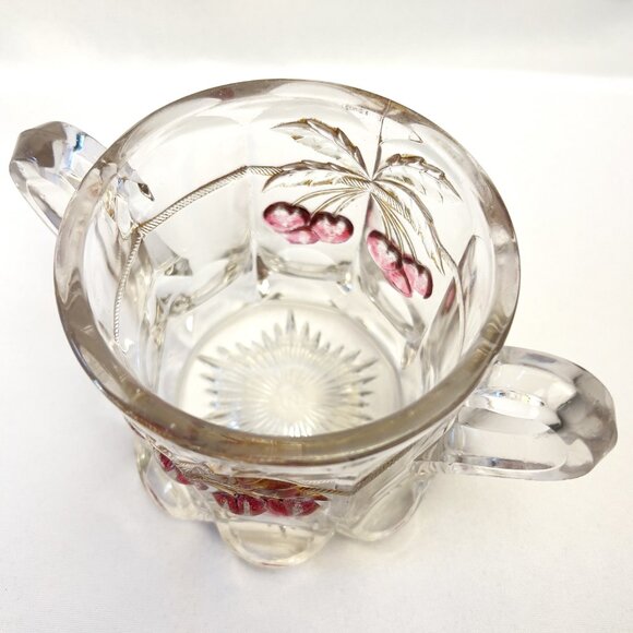 EAPG Antique Northwood Glass Spooner Open Sugar Bowl Cherry & Cable Early 1900s - Picture 7 of 11